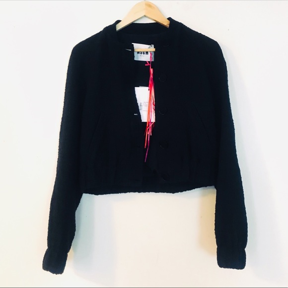 MSGM Tweed Bomber Jacket - Picture 10 of 16